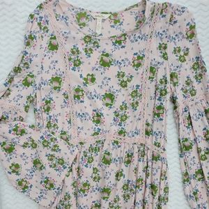 Matilda Jane women's floral lace blouse top shirt tunic large pink